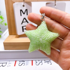 Dainty Women Handbag Charm Accessories Girls Bucket Bag Decoration Handmade Birthday Gift Tiny Seed Beads Cute <b>Star</b> Keychain - Product Image 4