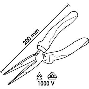 VIGOR - V2630 Pince à bec snipe VDE 200mm - EAN 4047728026307 1000V PINCE ISOLÉE ET COUPE PINCE ISOLÉE - Product Image 2