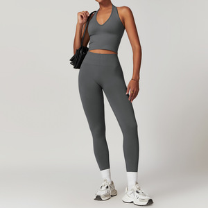 Conjunto Deportivo Personalizado YOKE para Mujer, Leggings de Yoga de Cintura Alta y Top Deportivo con Efecto Push-Up, Shorts de Tallas Grandes - Product Image 4