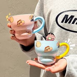 แก้วเซรามิคลายการ์ตูนเครยอนชินจังพร้อมหูจับ สำหรับเด็ก ของขวัญแก้วเดี่ยว ฤดูใบไม้ผลิ 2025 - Product Image 4