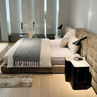 Cama de lujo moderna tamaño king, cabecero grande con mechones, cama de habitación, conjunto de muebles de dormitorio modernos, muebles de cama doble personalizables