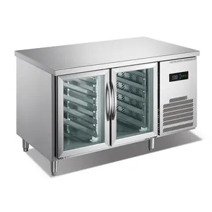 Restoran Kulkas Stainless Steel Pintu Kaca Salad Bangku Kerja Pendingin dan Kulkas Freezer