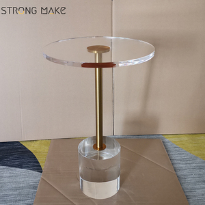 Tavolino da Martini moderno in acrilico trasparente a gamba singola fine cochees trasparente tavolino rotondo in acrilico laterale piccolo <span class=keywords><strong>per</strong></span> soggiorno - Product Image 2