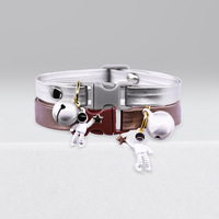 Usine chat collier lettre couleur mignon chat cou chaton animal cloche astronaute collier accessoires de plein air produits fournitures