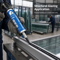 FD-6000 Mastic silicone neutre à durcissement neutre, haute résistance d'adhérence pour le vitrage des murs rideaux