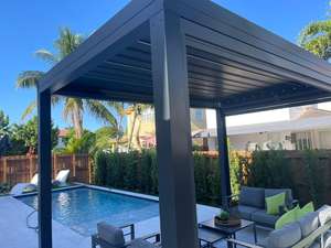 Pergola magique, <span class=keywords><strong>abri</strong></span> contre la pluie, pergola à toit ouvrant en <span class=keywords><strong>aluminium</strong></span>, 4x6, pare-soleil motorisé, persiennes, gazebo <span class=keywords><strong>pas</strong></span> <span class=keywords><strong>cher</strong></span> pour l'extérieur, pour la cour - Product Image 5