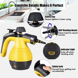 Nettoyeur vapeur électrique portatif haute pression 220V 3,5 bars avec 6 têtes interchangeables pour usage hôtelier - Product Image 3
