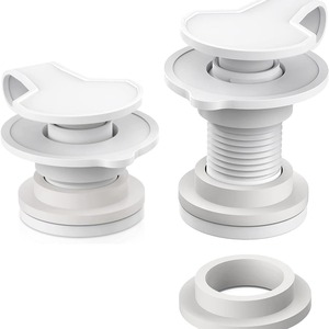 Cooler Drain Plug Assembly 1 Inch Shaft White Plastic 2 Pack For Coleman 50 58 Fishing Box - Product Image 5