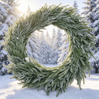 Guirlande de Noël Artificielle Écologique Transfrontalière Style Européen et Américain, Fournitures de Fête avec Ornements pour Vitrine