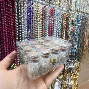 Mini collier chapelet de perles en bouteille de verre, fausses perles blanches, pour cérémonie religieuse, unisexe, style artistique rétro - Product Image 3