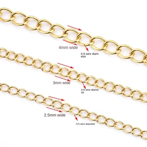 Chaîne de queue Aceworks en acier inoxydable plaqué or 18 carats |   Chaîne d'extension à maillons pour la fabrication de colliers et de bracelets DIY - Product Image 3