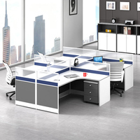 Bureau de direction modulaire en bois moderne et simple, combinaison de bureaux pour 4 personnes, chaise de bureau, cloison de bureau pour 6 personnes, mobilier de bureau