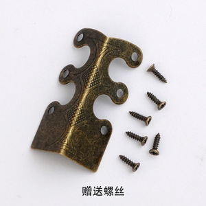 Protections d'angle en laiton de style chinois pour meubles, supports décoratifs à angle droit avec motif gravé, durables, laminés à froid - Product Image 2