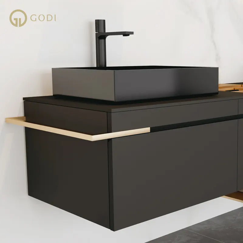 GODI Modern elegant high end luxury Wall Mount mobile da bagno vanity con lavabo per bagno progettato dal designer svizzero