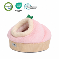 Lit pour chat Yang Yang en tissu peluche rose pêche, GRS personnalisé, luxe, apaisant