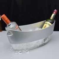 Seau de bateau en plastique seau de refroidisseur transparent bière bar à vin alcool en plastique 5.5L seau à glace en gros