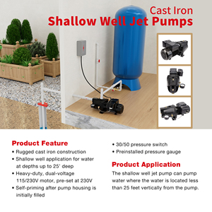 آلة ضخ المياه عالية الضغط مضخة المياه النفاثة مضخات نفاثة آبار ضحلة من الحديد الزهر - Product Image 2