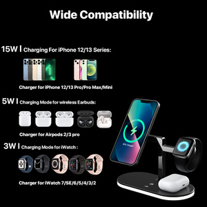 Cargador inalámbrico magnético para <span class=keywords><strong>iPhone</strong></span> 13/12, soporte de <span class=keywords><strong>carga</strong></span> rápida inalámbrica con luz LED nocturna táctil inteligente - Product Image 2
