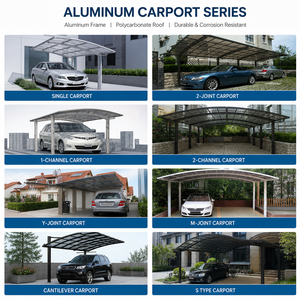 Abri de voiture en aluminium avec toit en polycarbonate pour garage simple - Product Image 5
