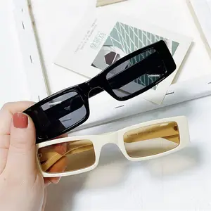2023 Benutzer definiertes Logo Günstige PC Retro Vintage Rechteck Sonnenbrille Schmale klobige Kunststoff rahmen Trendy maßge schneiderte Rechteck Sonnenbrille