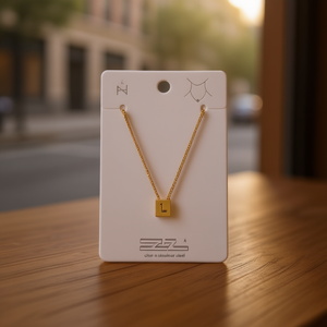 Collier avec pendentif lettre L EzL, plaqué or, acier inoxydable, chaîne minimaliste, unisexe, bijoux de tous les jours, cadeau - Product Image 2