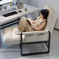 Chaise pliante inclinable de bureau, chaise de canapé double usage pour la pause déjeuner, avec dossier, en métal, moderne, pour s'asseoir et s'allonger