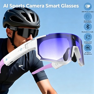 Lunettes de sport intelligentes IA haut de gamme avec traduction IA en temps réel, <span class=keywords><strong>cam</strong></span>éra d'action en vue à la troisième personne 8MP EIS anti-tremblement, transfert Wi-Fi rapide 290 mAh - Product Image 2