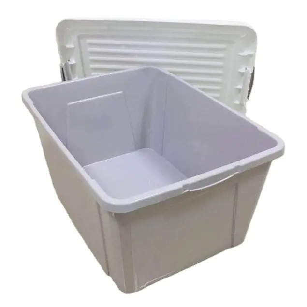 MOQ 50 sets 30L Stackable Customized Colors Household Plastic Clothing Storage Box With Lid, Plastic Container