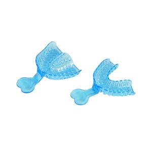 Bandeja de impresión dental azul de plástico desechable para implantes, con orificios, doble arco, para impresiones sin distorsión, diferentes tamaños - Product Image 3
