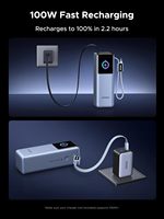 UGREEN Nexode Power Bank pour Ordinateur Portable 25000mAh 200W Charge Rapide Chargeur Portable Câble Rétractable Intégré & Écran Intelligent 4 Sorties