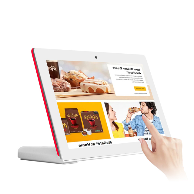 L Shape Capacitive Touch Screen Customer Feedback Evaluator Restaurant Bank Ordering RJ45 NFC POS Desktop Android Tablet