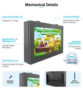 32 אינץ 'בהירות גבוהה 2500 nits קיר חיצוני רכוב ip65 <span class=keywords><strong>lcd</strong></span> מסך מגע 32 אינץ' - Product Image 4
