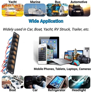 8 gang xe ánh sáng Rocker chuyển đổi bảng điều chỉnh 12V 20A, biển không thấm nước 3 pin SPST Heavy Duty chuyển đổi chuyển đổi ON/OFF cho thuyền RV ATV UTV - Product Image 6