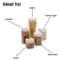 Ensemble de 7 contenants de stockage alimentaire hermétiques pour la cuisine et le garde-manger, en plastique transparent sans BPA, pour l'organisation