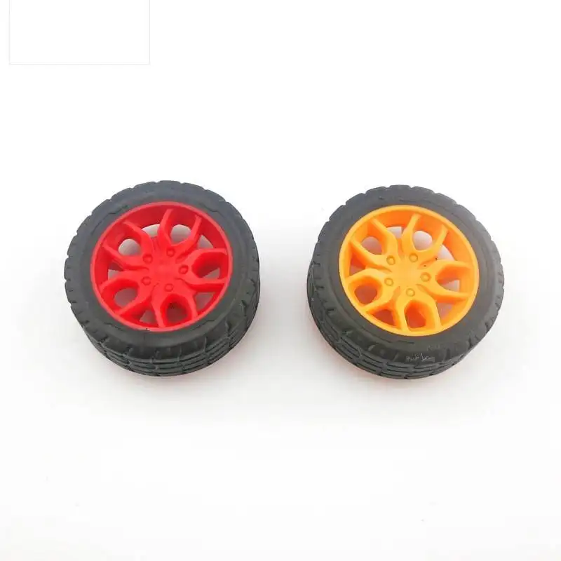 Melhor Venda Vermelho Amarelo Branco 30mm Fino Grão Roda De Borracha Toy Car Wheel Toy Acessórios Smart Car Series