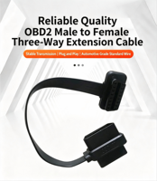 Cable divisor plano OBD2 macho a doble hembra de 16 pines, cable de extensión de diagnóstico OBD II personalizado de 8/16 núcleos para herramientas de escaneo de vehículos