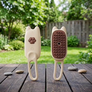 Brosse à poils pour animaux de compagnie 3-en-1 de luxe en plastique portable et écologique, peigne vapeur, éliminateur de poils et <span class=keywords><strong>spray</strong></span> de toilettage multifonction pour chiens et chats - Product Image 4