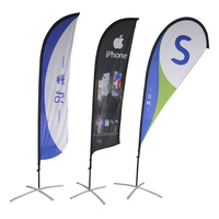 Drapeau publicitaire en tissu imprimé sur mesure pour événements extérieurs, forme goutte d'eau, plume, plage, Bali, promotion, impression numérique
