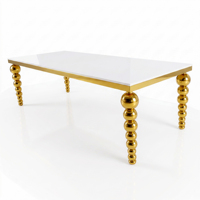 JJY-YHZ-E002 Mesa Rectangular Romántica de Acero Inoxidable Dorado para Eventos y Bodas con Tapa de MDF, Venta al por Mayor de Fábrica