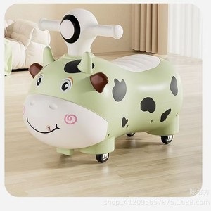 Childrens Ride On Car Cow Shape Plastic Four Wheel Twist Vehicle With Lights Music For 2 To 4 Years Old Unisex Toy - Product Image 2