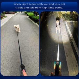 KingHon Colorful Streaming Led Pet Leashes 5m Retractable Dog Leash Pet Abs Type-c Rechargeable Automatic Dog Leash - Product Image 6