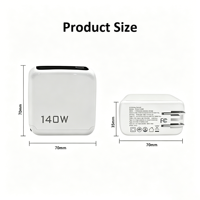 Pengisi Daya Cepat GaN Listrik 140W 2-Port Type-C & 1-Port USB dengan Layar Tampilan Real-time untuk Laptop, Dilengkapi Proteksi PD 3.0, SCP, OTP, dan OVP