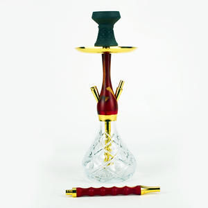 Cross-border Hot-selling Retro <b>Wood</b> Pattern, 43CM Medium, Stainless Steel Resin Single <b>Pipe</b> Hookah - Product Image 6
