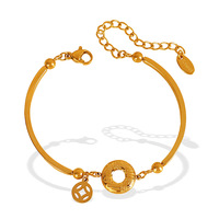 Bracelet chaîne minimaliste en acier titane, style chinois tendance, avec rétention de couleur, pour usage quotidien vintage