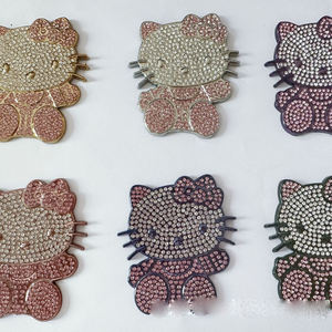 Dekorasi anak kucing imut, dekorasi anak kucing lucu pink, gemerlap, berlian imitasi, pesona, sepatu sampah berlian logam paduan - Product Image 4