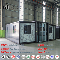 Maison conteneur préfabriquée extensible certifiée ROHS, avec structure en acier épaissi, 20 pieds ou 40 pieds, 2 chambres, hôtel à vendre