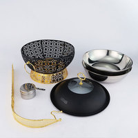 Zunyu 8L Hotel-Tischgeschirr Royal Buffet Speisenwärmer-Set Gold Schwarz Weiß Chafing Dishes mit Hängedeckel für Restaurants und Catering