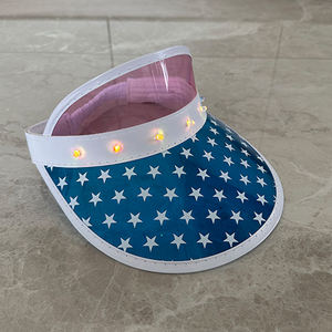 Casquette de soleil en plastique LED avec lumière intégrée, casquette de sport pour femmes et hommes, costume de fête d'Halloween pour les voyages en plein air, personnalisable - Product Image 5