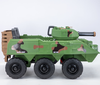 12V 4 Çekerli Çocuk Elektrikli Binilebilir Tank Araba, 3-8 Yaş Çocuklar İçin Askeri Oyuncak Araç, 2.4G Uzaktan Kumandalı