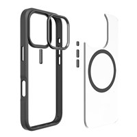 Nouvelle coque de téléphone magnétique en TPU avec anneau métallique transparent personnalisé pour iPhone 16 Pro Max avec anneau métallique antichoc